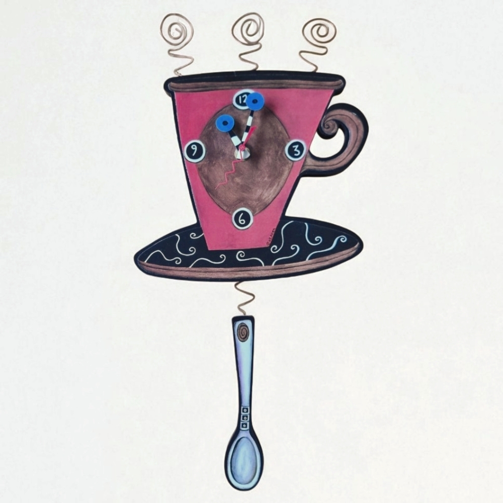 Vintage Allen Designs "Cozy Cafe" Whimsical Wall Clock